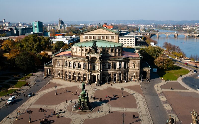 Aerial view of the Staatsoper in Stuttgart
