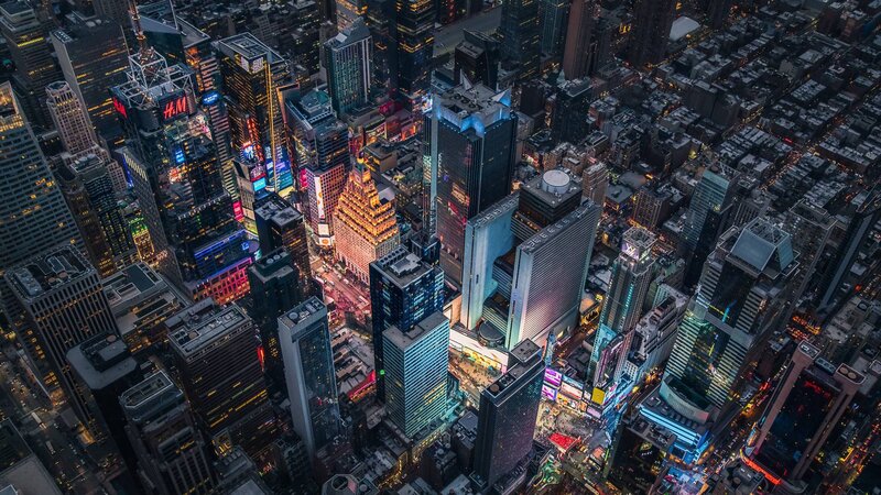 Aerial View of Times Square