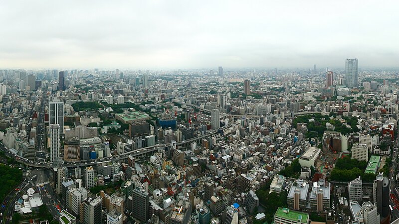 aerial view of tokyo city