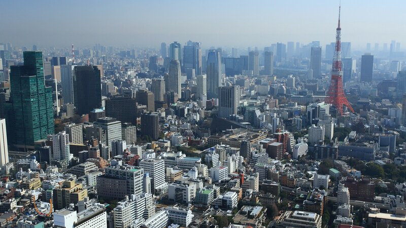 Aerial view of Tokyo skyline