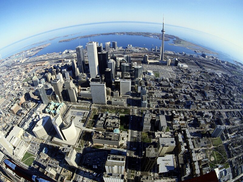 Aerial view of Toronto skyline