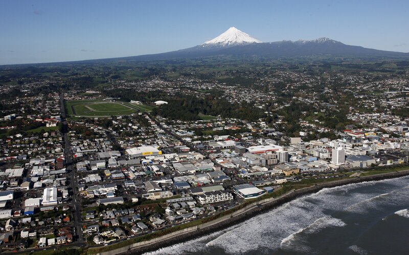 Aerial View of Town — Blue