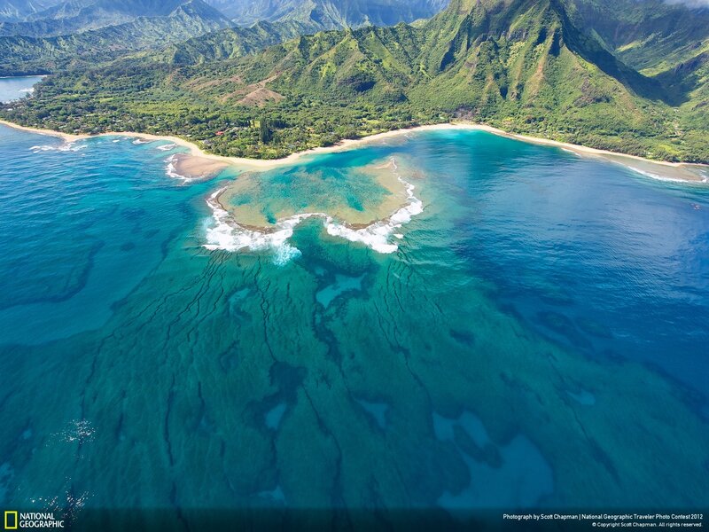 Aerial View of Tropical Bay