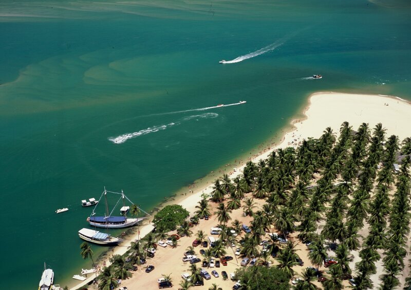 Aerial view of tropical beach
