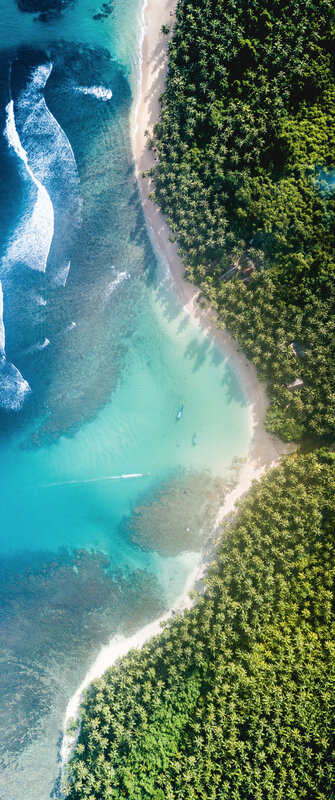 Aerial View of Tropical Beach — Blue, Serene, Afternoon
