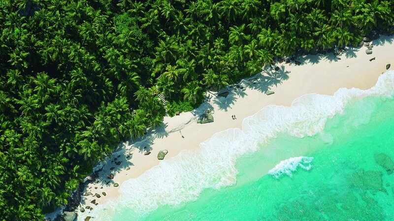 Aerial view of tropical beach