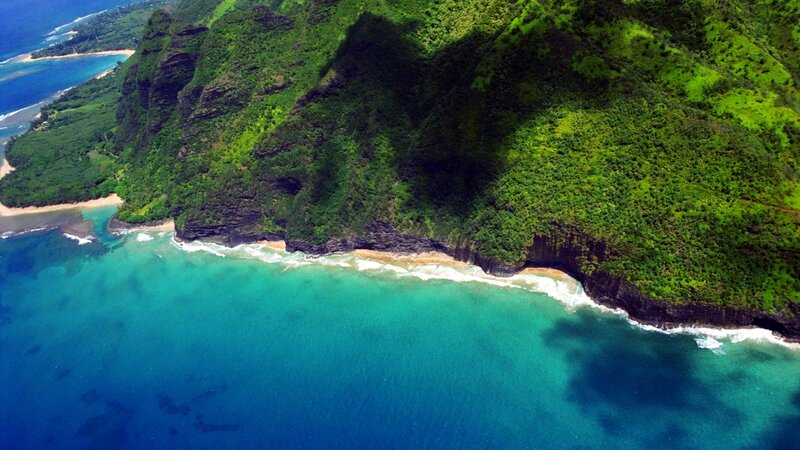 Aerial View of Tropical Coastline