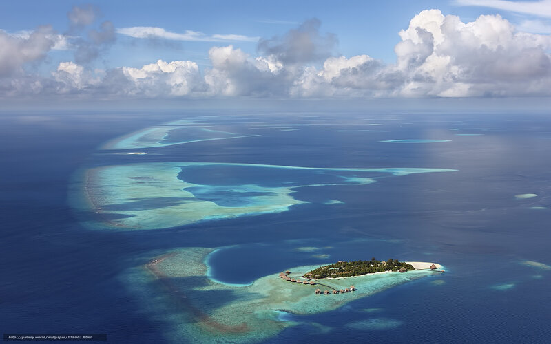 Aerial view of tropical island