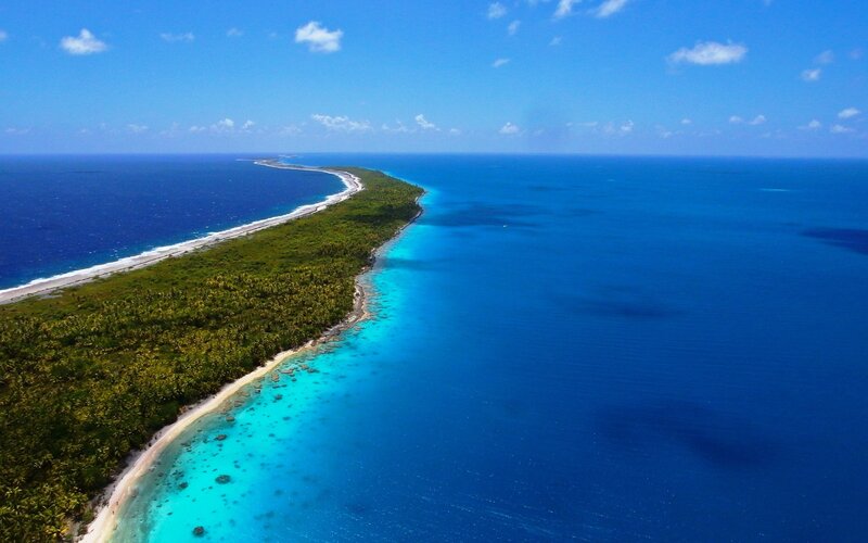 Aerial view of tropical island