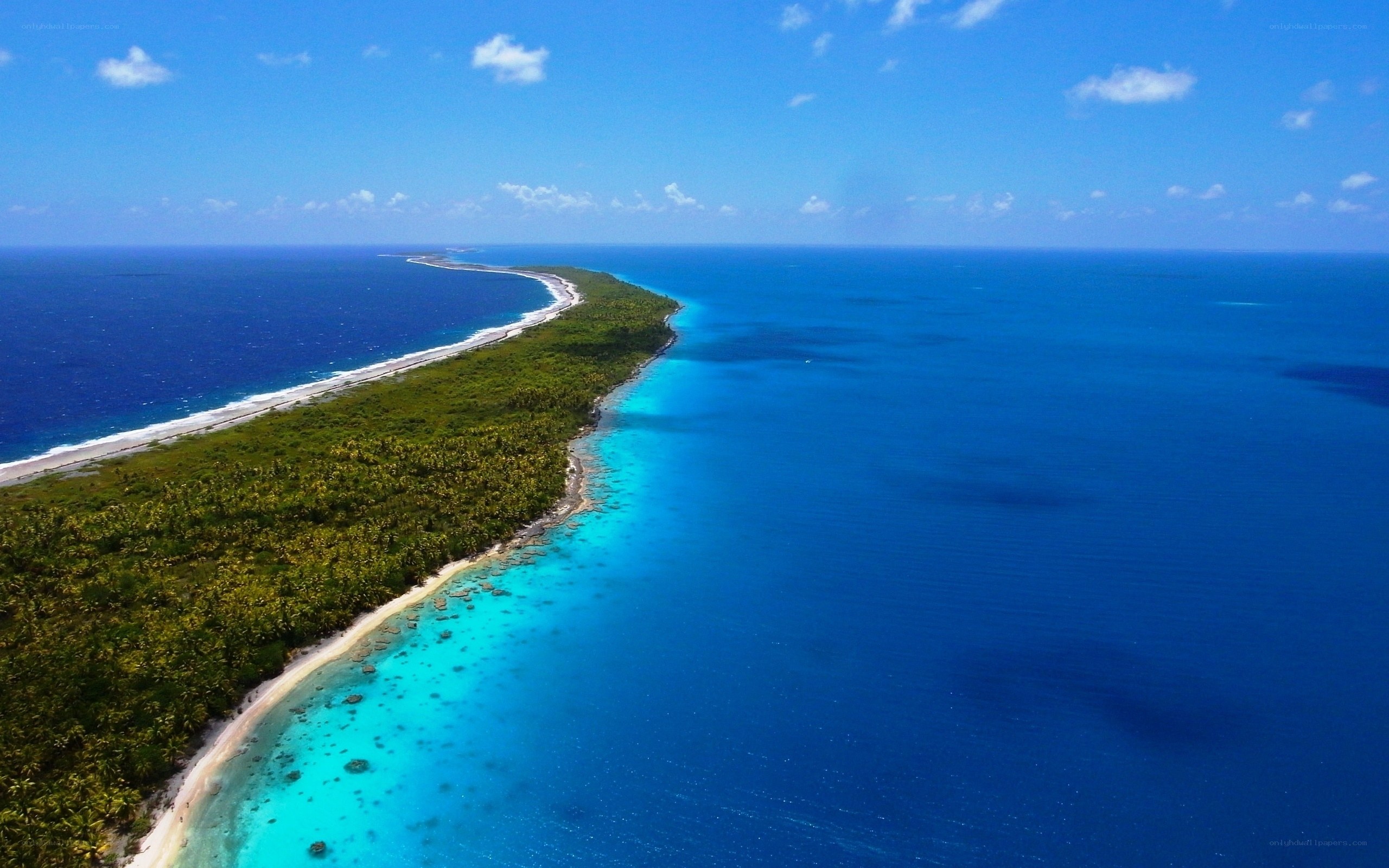 Aerial view of tropical island