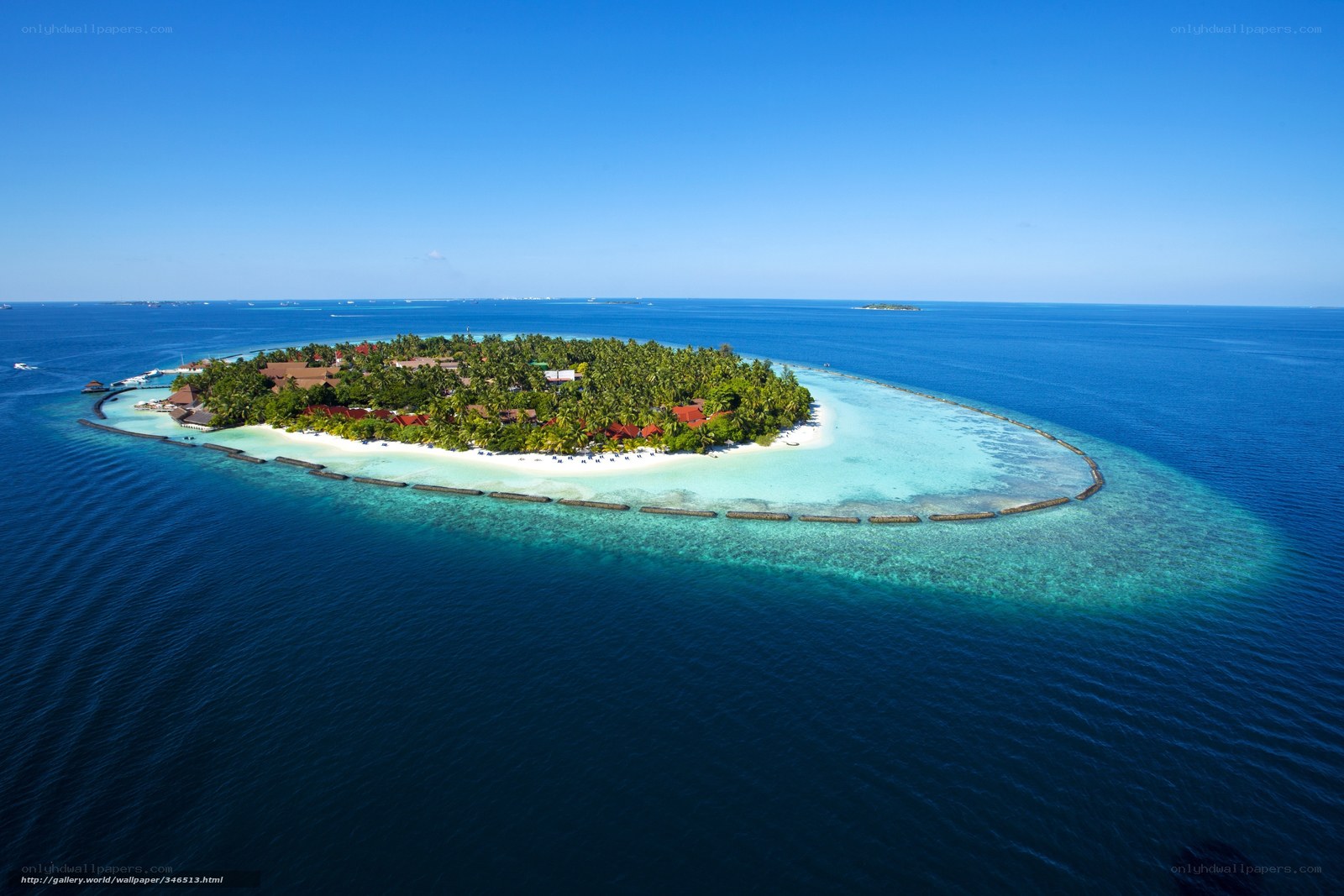 Aerial view of tropical island