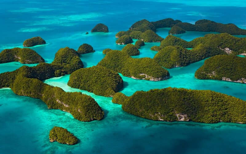 Aerial view of tropical islands