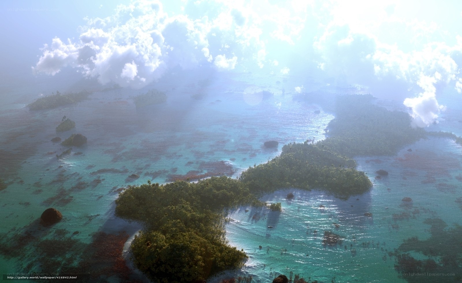 Aerial view of tropical islands