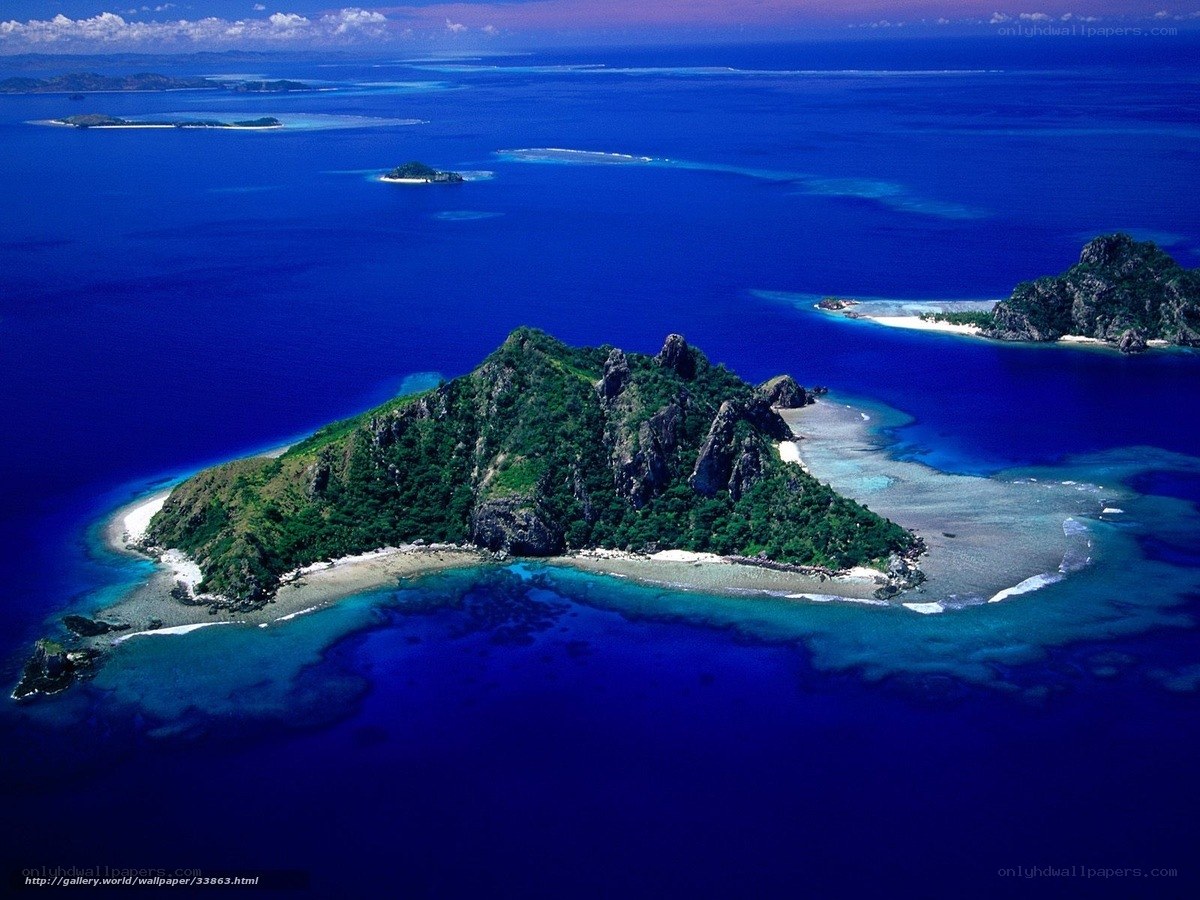 Aerial view of tropical islands
