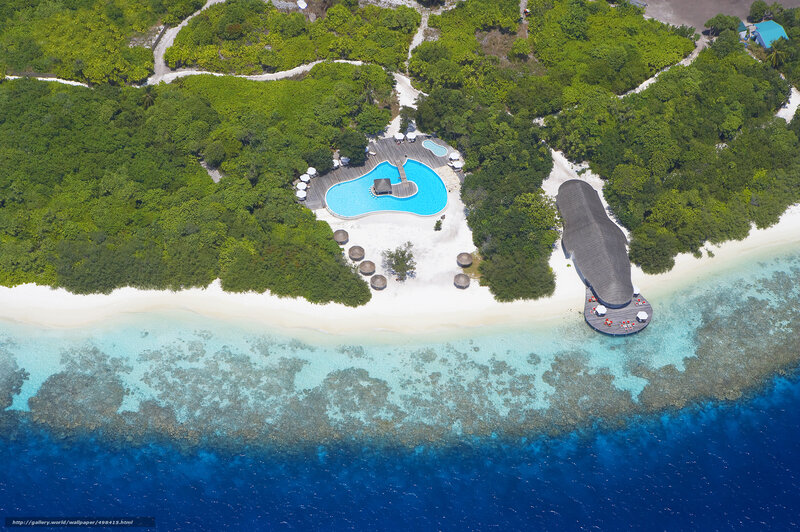 Aerial view of tropical resort