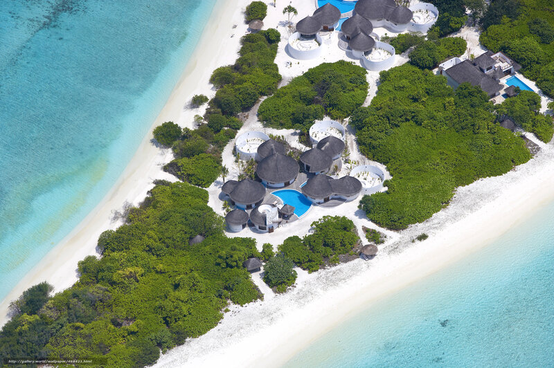 Aerial view of tropical resort