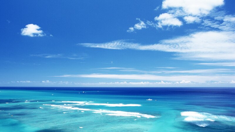 Aerial view of turquoise ocean
