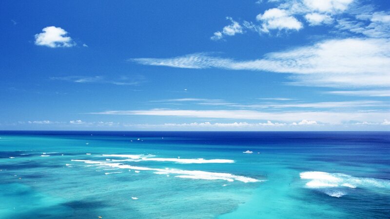 Aerial view of turquoise ocean