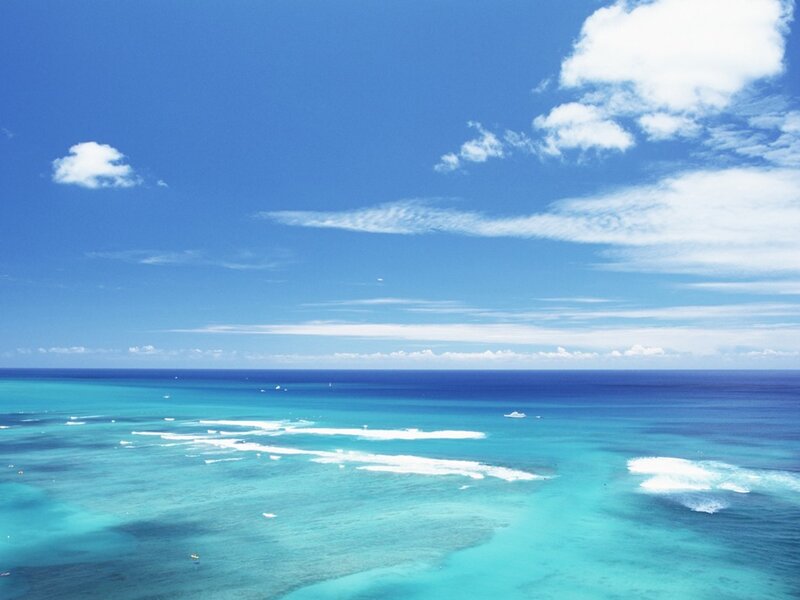 Aerial view of turquoise ocean