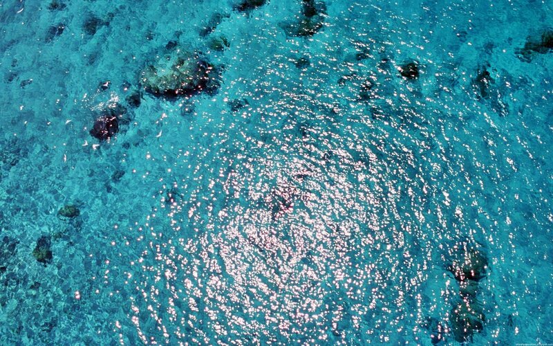 Aerial view of turquoise water