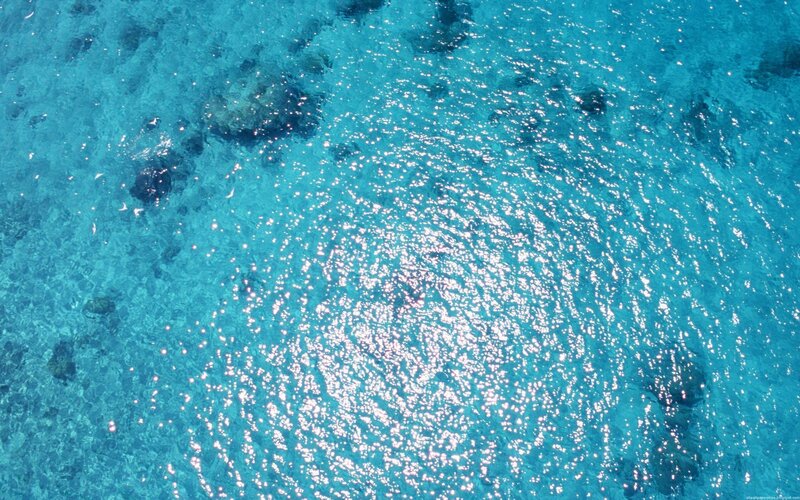 Aerial view of turquoise water