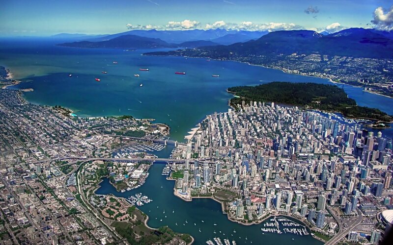 Aerial View of Vancouver — Blue, Serene, Afternoon