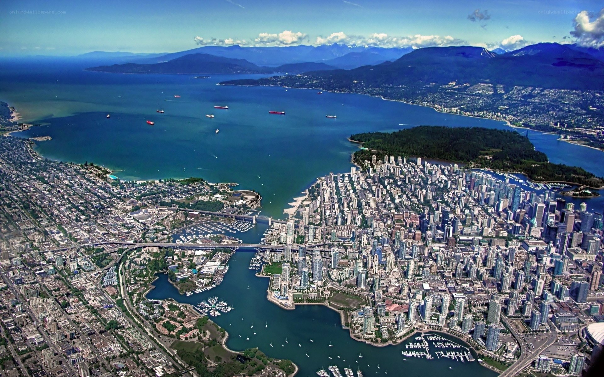 Aerial view of Vancouver city