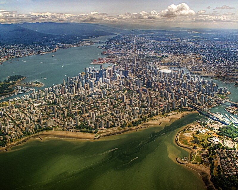 Aerial view of Vancouver city