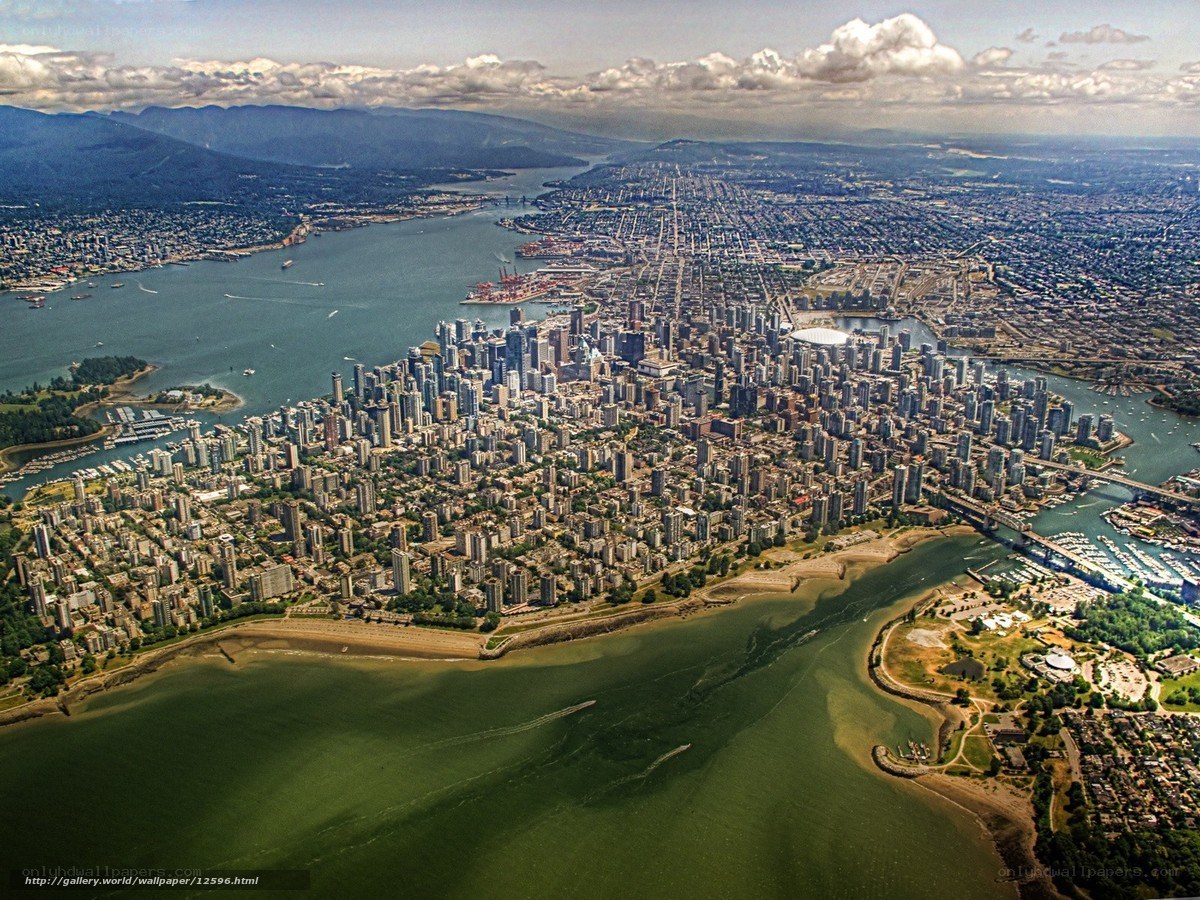 Aerial view of Vancouver city