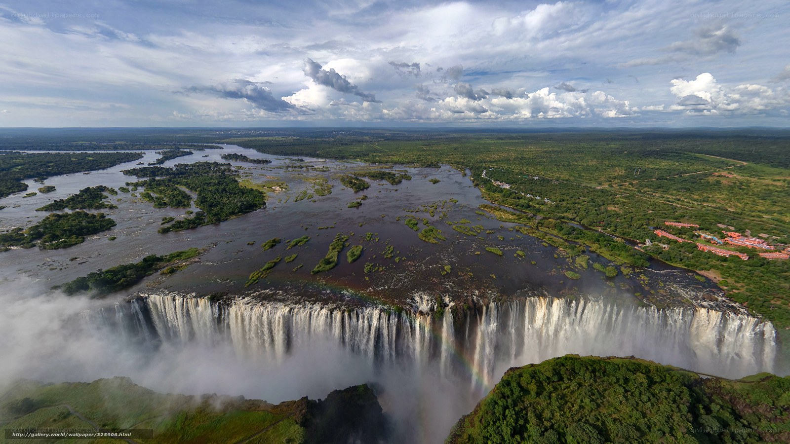 Aerial view of Victoria Falls