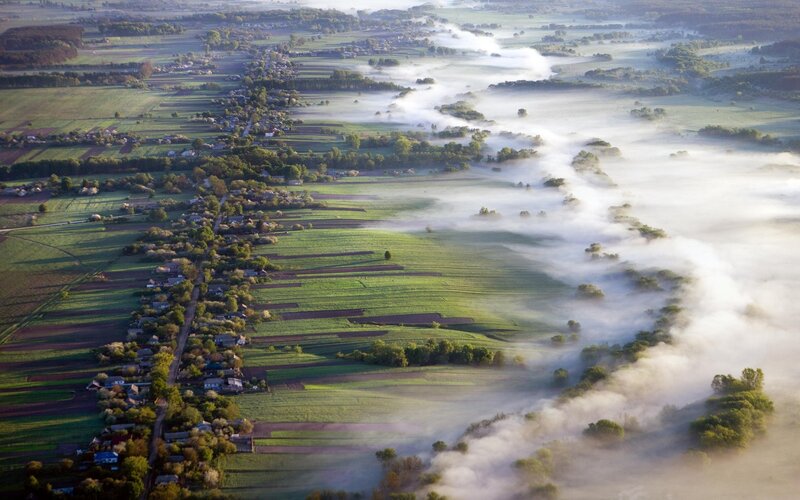 Aerial View of Village