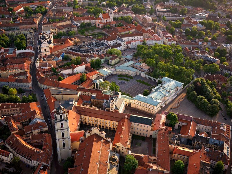 Aerial view of Vilnius Old Town