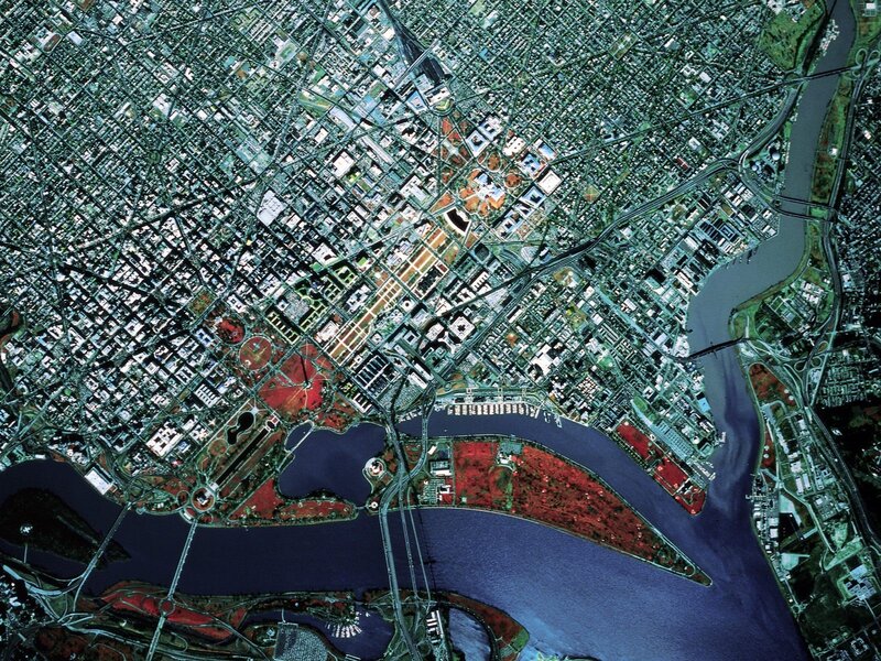 Aerial view of Washington D.C.