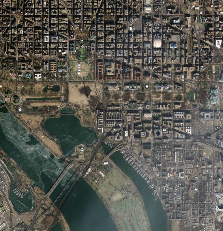 Aerial view of Washington D.C.