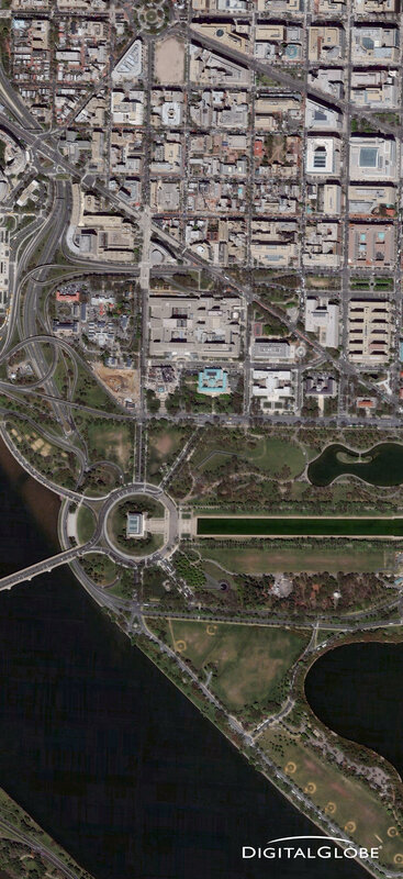Aerial view of Washington D.C.