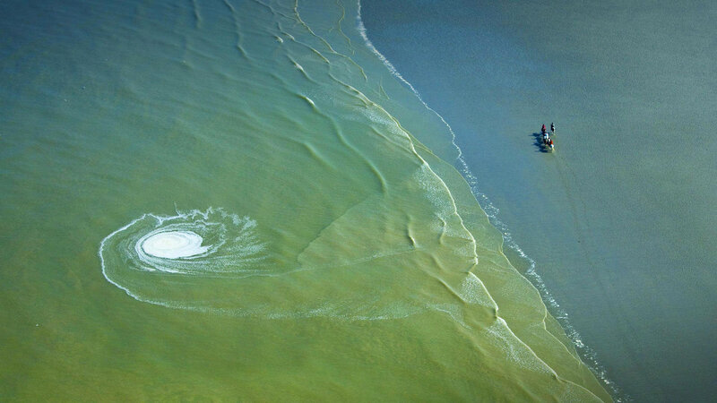 Aerial View of Water Swirl