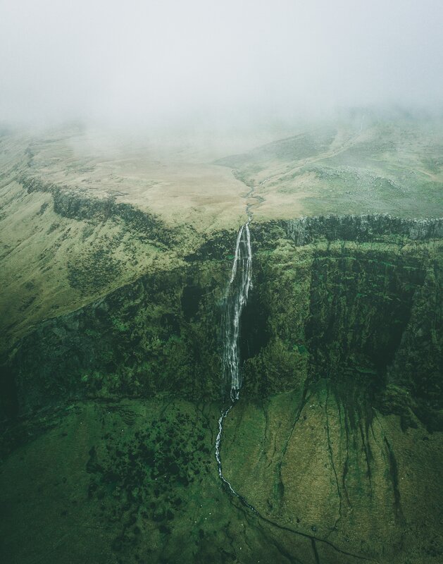 Aerial View of Waterfall — Green