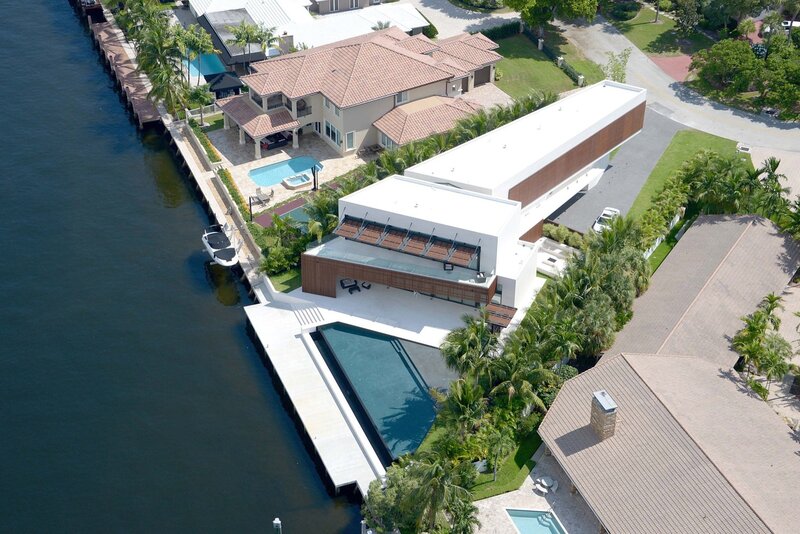 Aerial View of Waterfront Homes