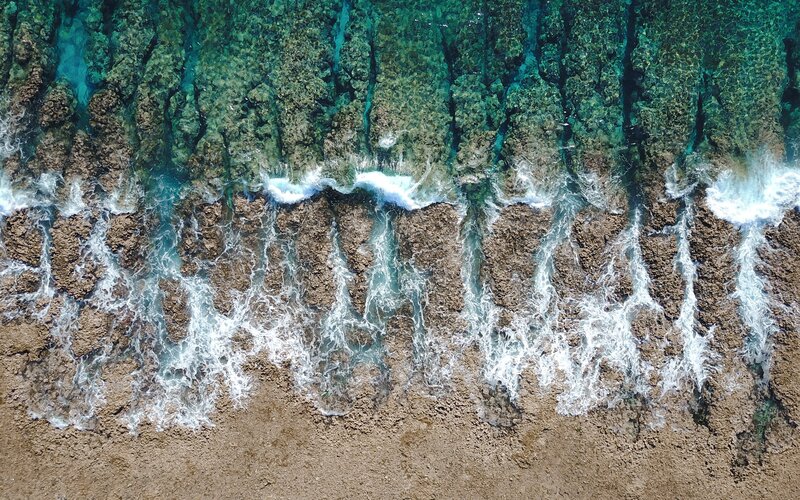 Aerial View of Waves — Blue
