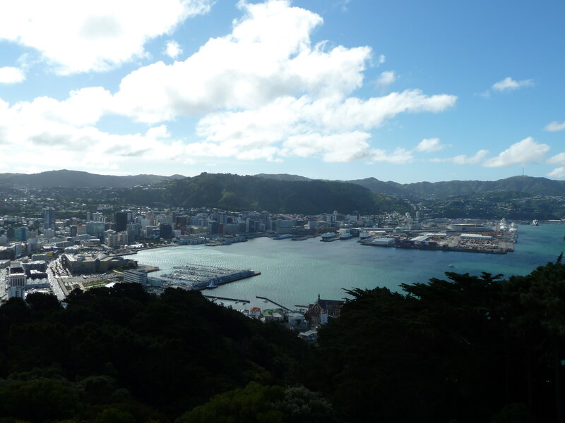 Aerial view of Wellington harbor