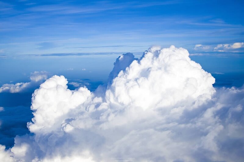 Aerial view of white clouds