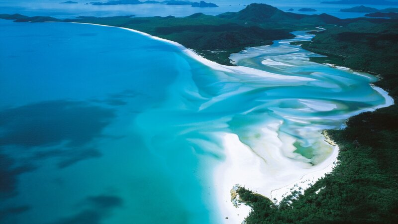 Aerial view of Whitehaven Beach