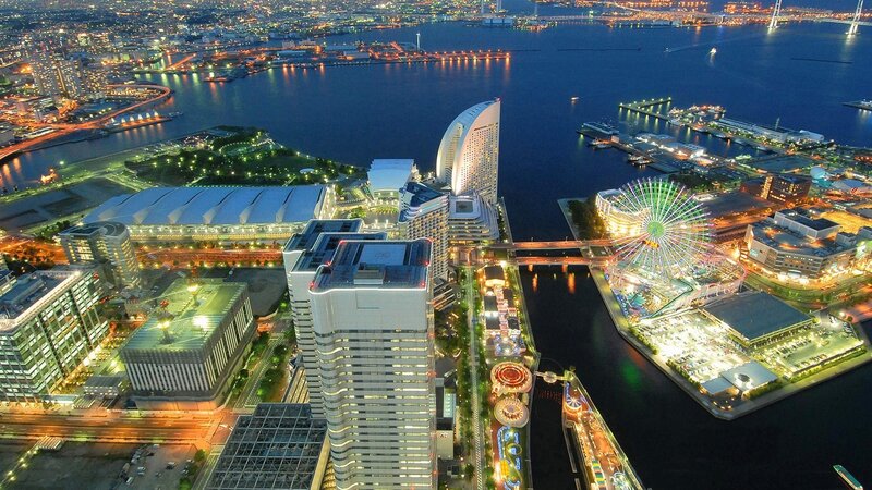 Aerial View of Yokohama — Blue
