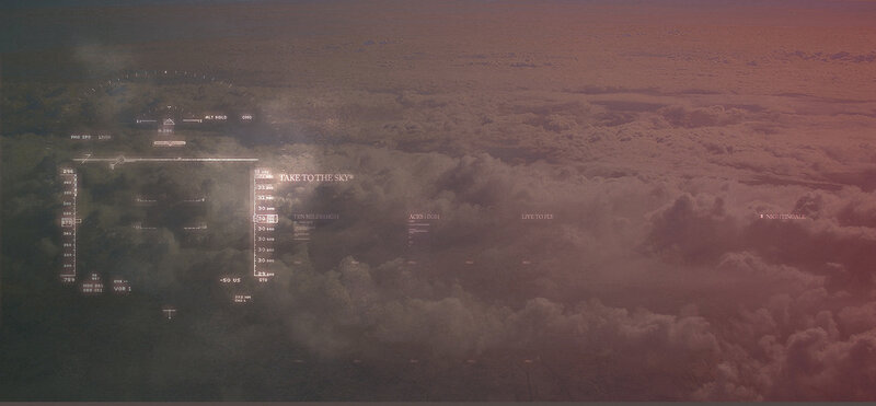 Aerial view with flight HUD