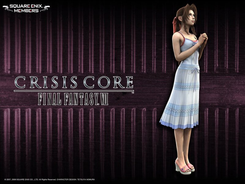 Aerith in a light dress