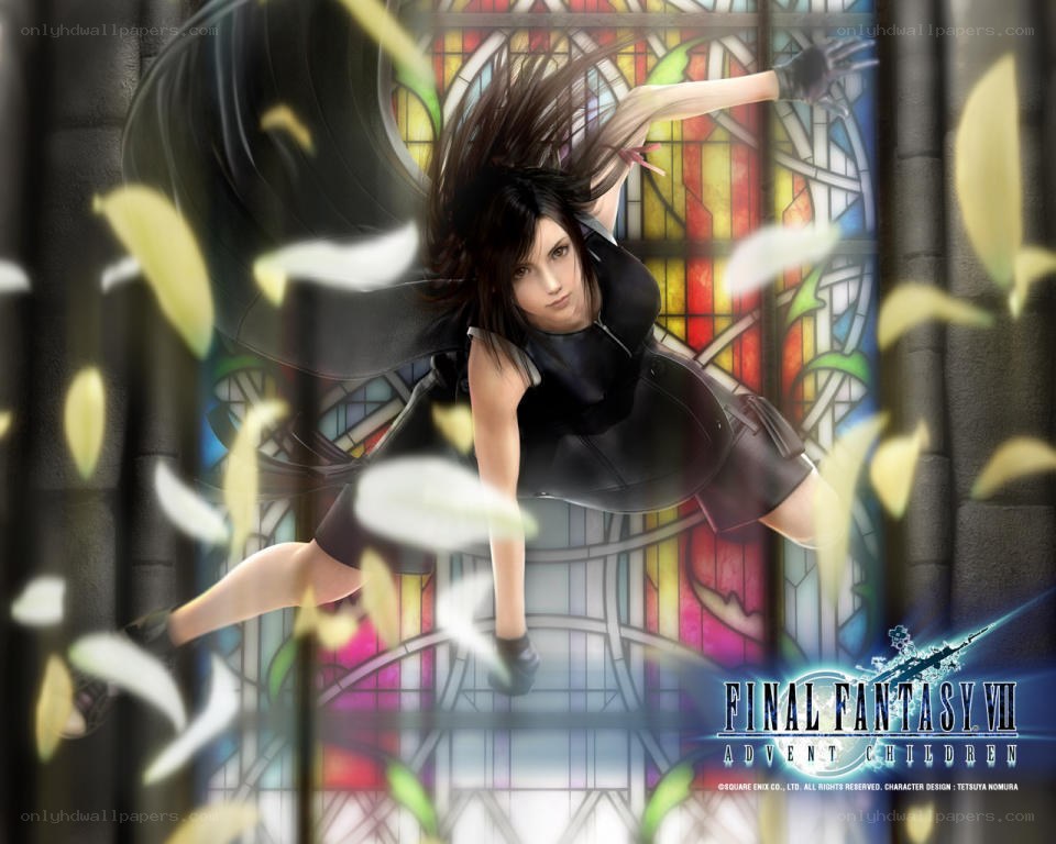 Aerith in stained glass