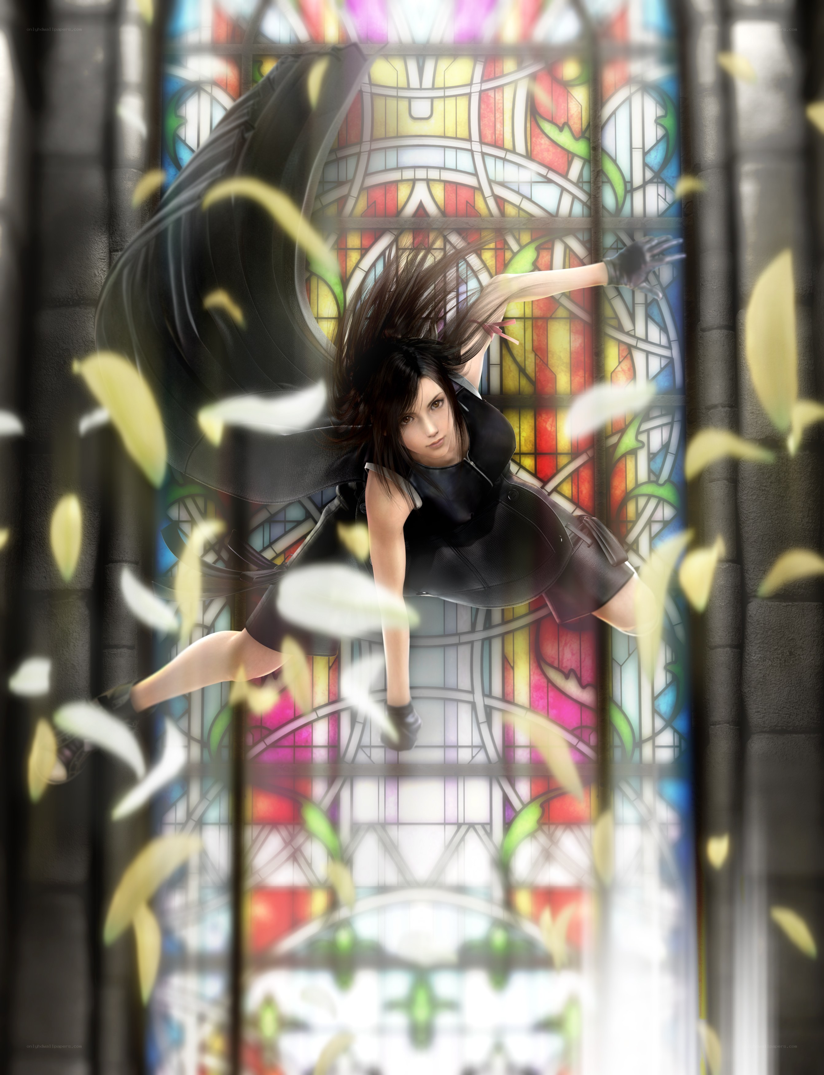 Aerith in stained glass