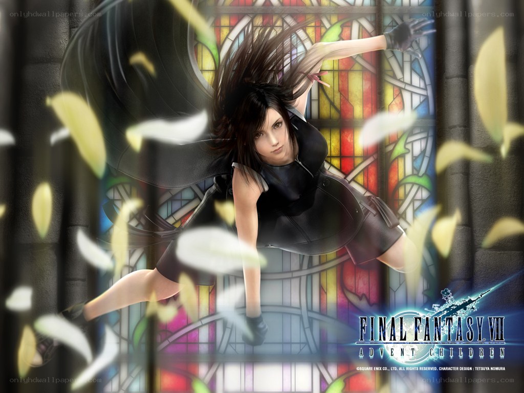 Aerith in stained glass