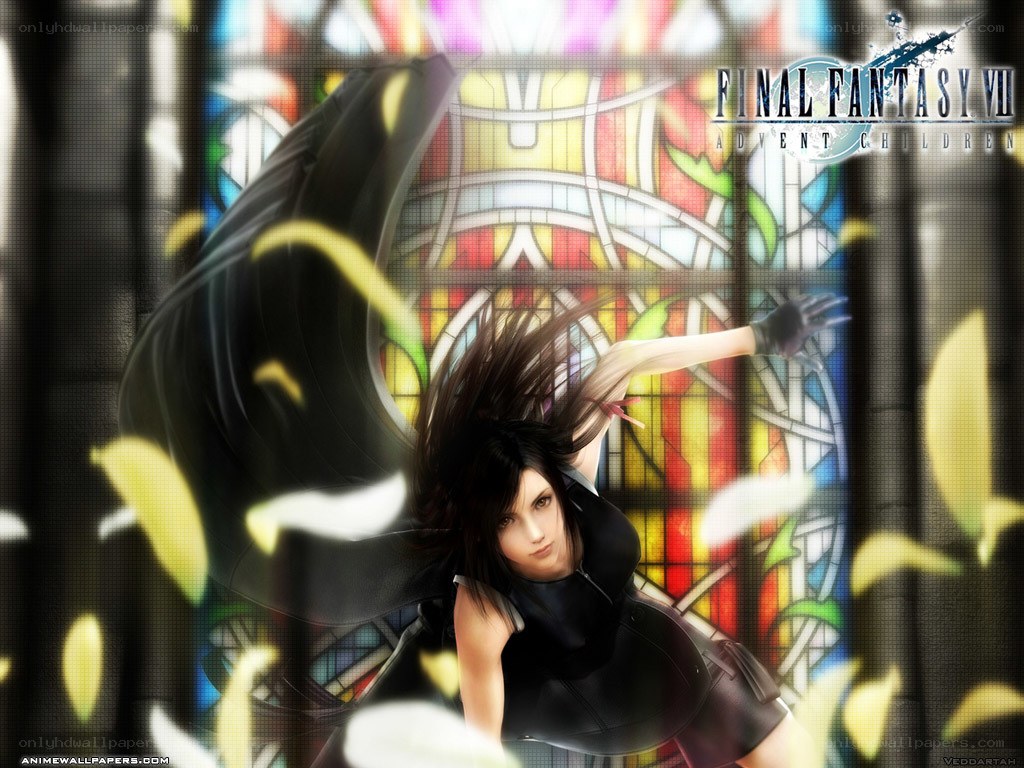 Aerith in stained glass
