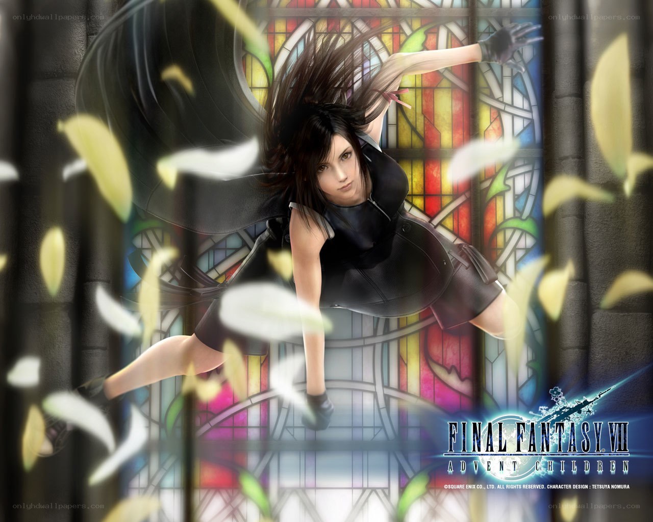 Aerith in stained glass